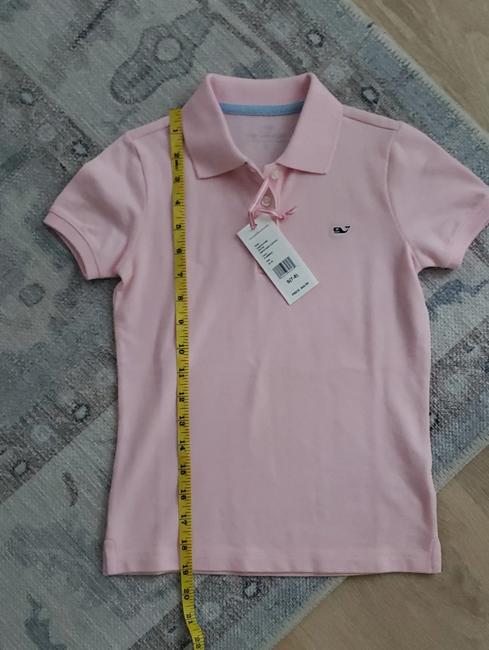 NWT Vineyard Vines Girls Flamingo Pink Short Sleeve Polo Shirt SzS (7-8)